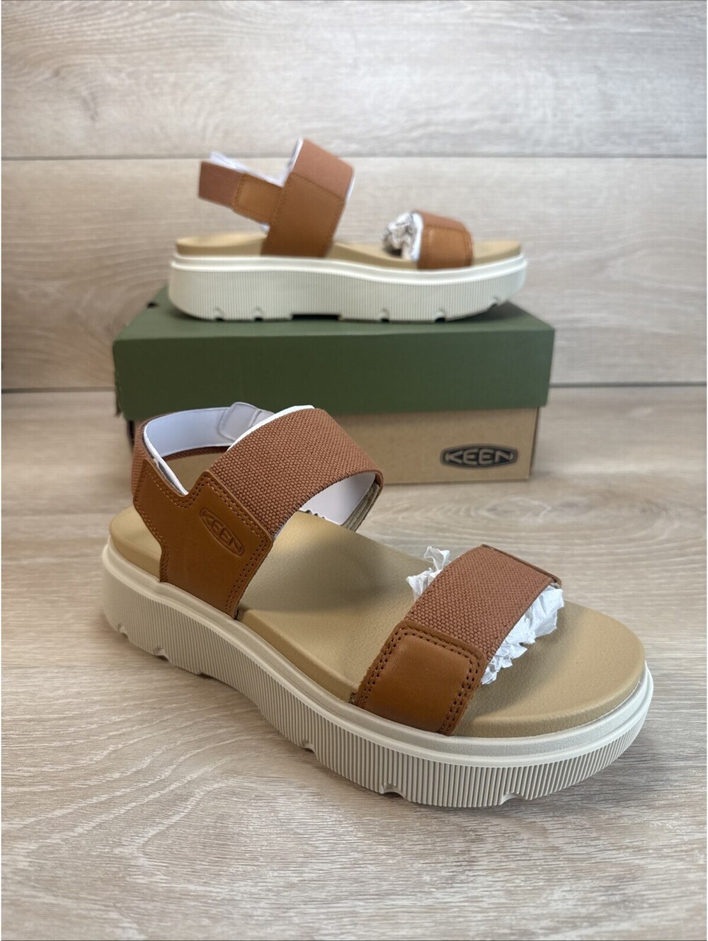 Women's KEEN, Elle Mila Sandal 1031899 Maple SYNTHETIC Size 7.5